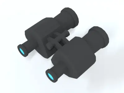 Low Poly Cartoon Binoculars Low-poly 3D model