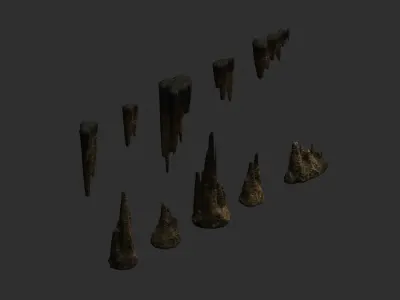 Cave Rock Pack 1 - Webs Low-poly 3D model