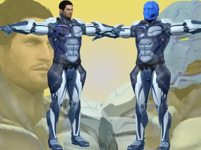 Cyborg Rig - Face include 3D model