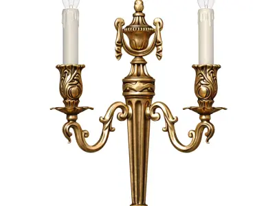 Gold Antique sconce Light in classic style Wall lamp candlestick 3D model