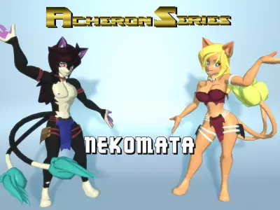 Acheron Nekomata Nude Low-poly 3D model