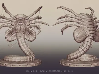 Xenomorph - Facehugger - Alien  3D print model 3D print model
