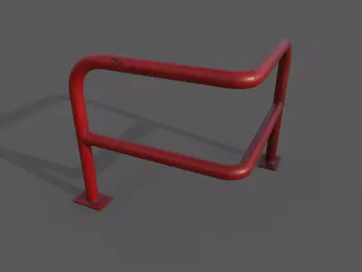 Steel barrier Low-poly 3D model