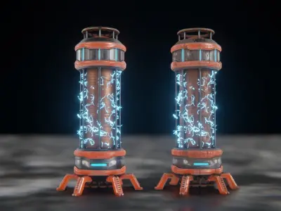 Sci-Fi Reactor Low-poly 3D model