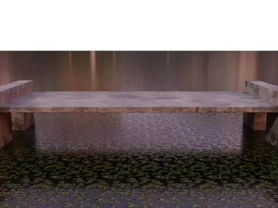 Concrete culvert bridge Low-poly 3D model