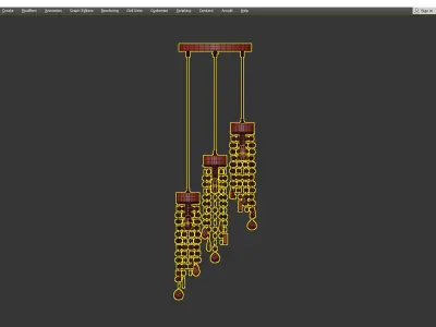 CREATIVE BRASS DIAMOND CHANDELIER Low-poly 3D model