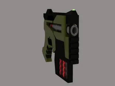 Concept sci-fi gun Low-poly 3D model