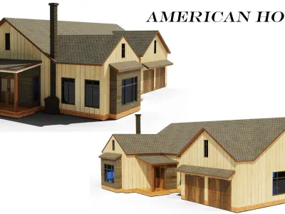 10 American House 3D Model Pack