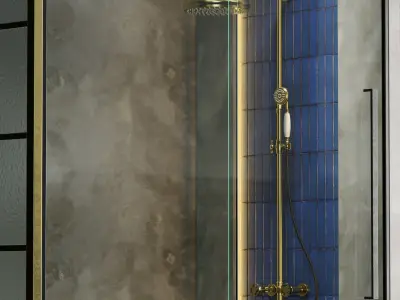 Corner Shower Cabins 10 Low-poly 3D model