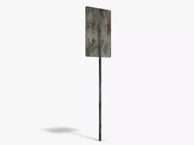 Damaged Gas Station Info Sign Low-poly 3D model