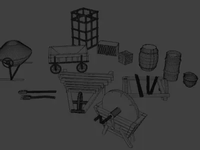 Village Elements  Free 3D model