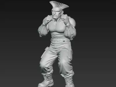 Guile from Street Fighter 3D print model