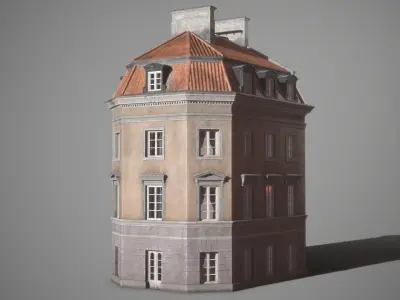 European tenement 01 Low-poly 3D model