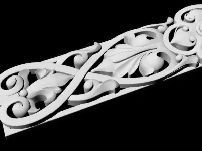 Central decor ornament for furniture 3D model 1120