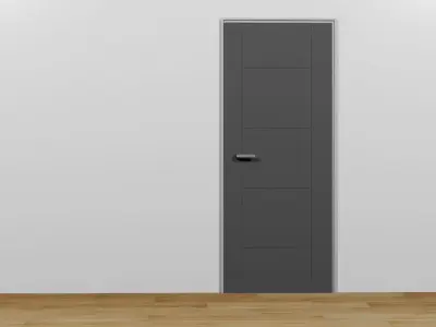 simple gray door 3D model