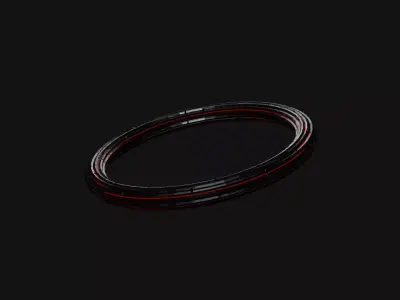 Red Bracelet Low-poly 3D model