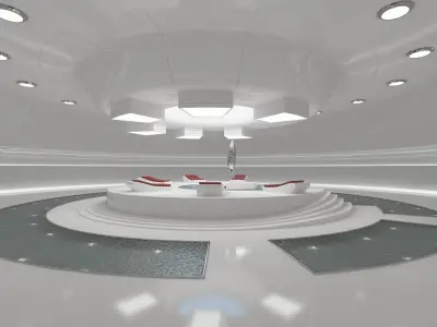 White Sci-fi Light Therapy Room 3D model