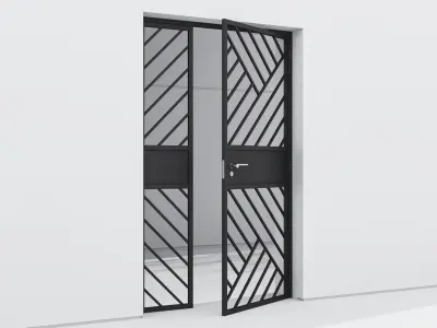 Aluminium door 32 3D model