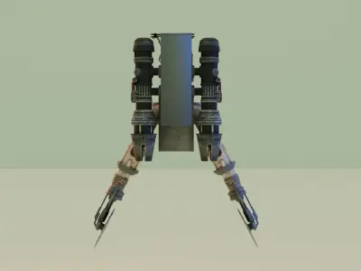 flying dual buzz saw skibidi toilet 3D model