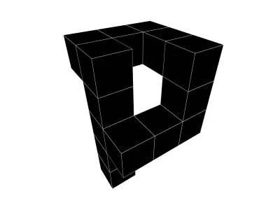 P Symbol v1 008 Low-poly 3D model