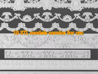 10 models stl file cornice for cnc 3D print model