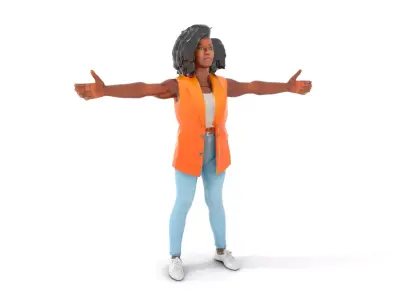 Vibrant Orange Jacket model pack Low-poly 3D model