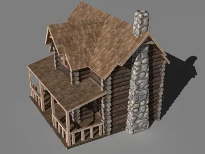 Log cabin 3D model