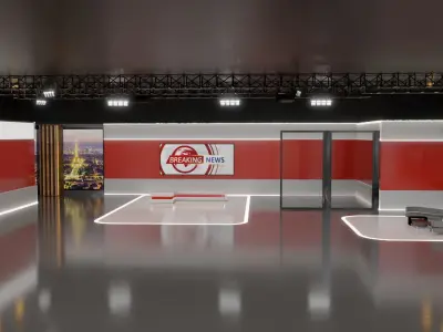 TV News Studio 3D model