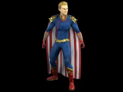 Homelander The boys 3D model Animated  Low-poly 3D model