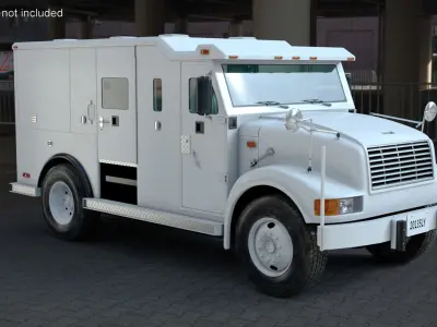  Armored Security Vehicle Rigged for Cinema 4D 