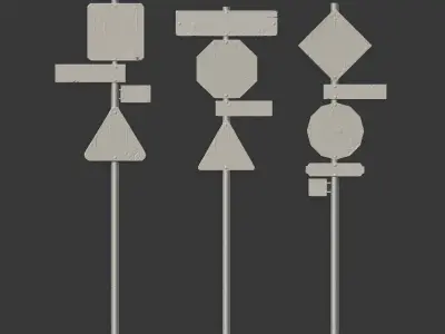 Street sign Low-poly 3D model buy