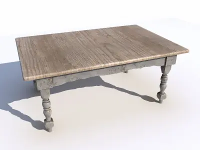Dining Old Table 4 PBR Low-poly 3D model