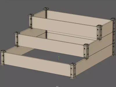 Wooden Elevated Raised Garden Bed Planter Kit 3D model