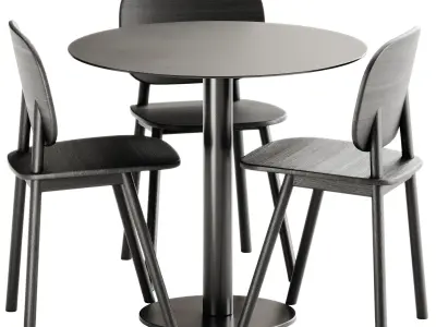 Mesa Mona Round Table by Diabla and Paddle Chair by Cruso 3D model