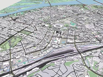 Cityscape Kyiv Ukraine fragment city 3D model