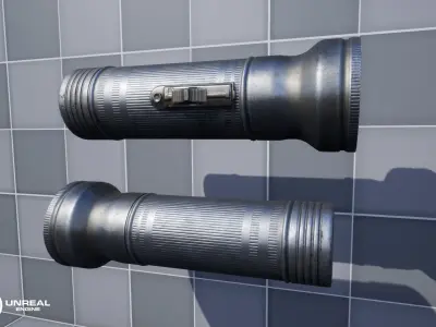 Soviet Flashlight Low-poly 3D model