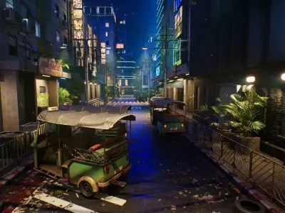 Bangkok Cyberpunk City UE Low-poly 3D model