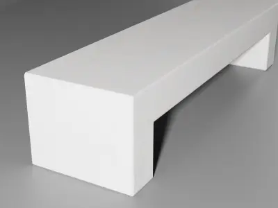 Bench 2 made of concrete Low-poly 3D model