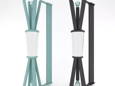 TURQUOISE WALL LAMP PRO Low-poly 3D model