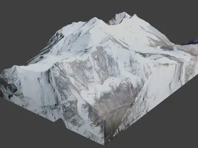 Dhaulagiri II Mountain Low-poly 3D model