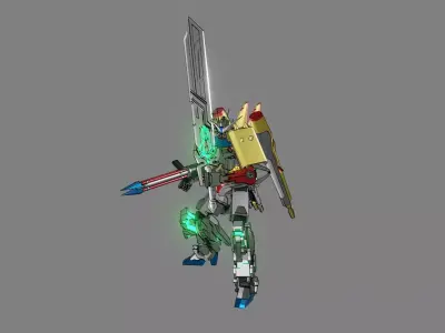 Attacker Gundam 10 3D model
