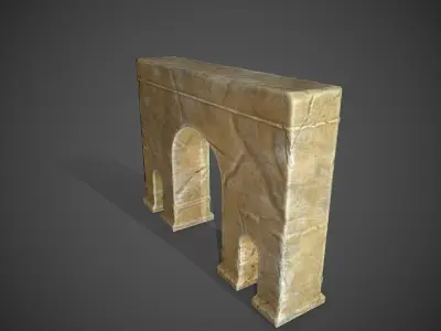 Semi Stylized Antique Roman Triumphal Arch  Low-poly 3D model