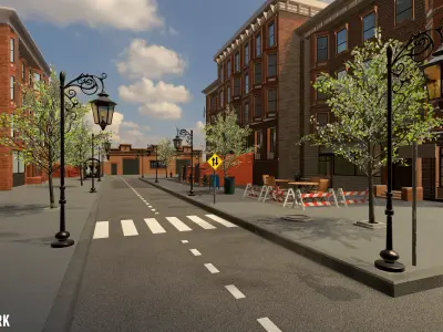 New York streets - Modular city Low-poly 3D model