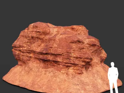 Low poly Sandstone Rock Formation - 210127 Low-poly 3D model
