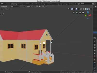 House with porch 3D print model