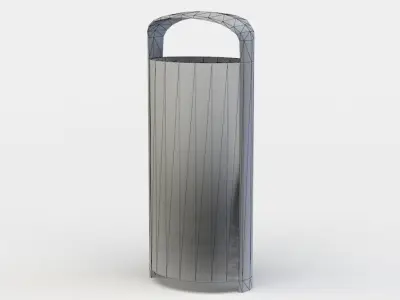 Trashcan concrete vase Low-poly 3D model