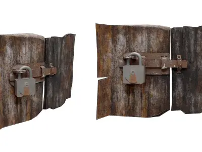 Old door latch   Low-poly 3D model