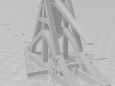 medieval tower Trebuchet 28mm 3D print model