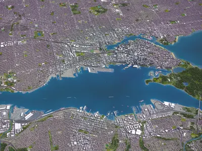 Vancouver - 3D City Model Low-poly 3D model