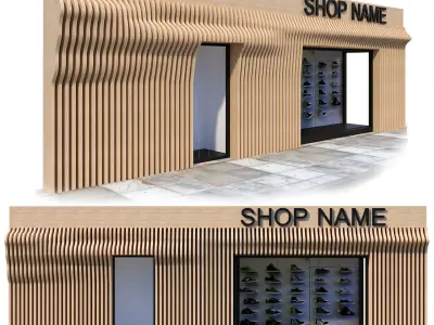 Entrance shoe shop Free 3D model
